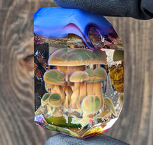 Load image into Gallery viewer, fully faceted glass many mushrooms with alien and butterflies