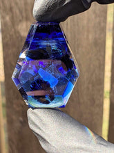 Load image into Gallery viewer, fully faceted sapphire glass with orange butterfly milliefiore w opal slab and metatrons cube