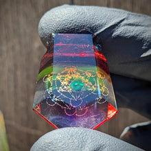 Load image into Gallery viewer, fully faceted rainbow color fade pendant