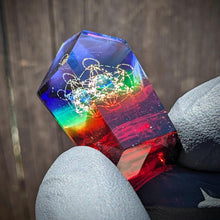 Load image into Gallery viewer, fully faceted rainbow color fade pendant