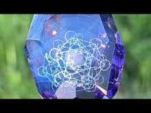 Load and play video in Gallery viewer, fully faceted cfl glass pendant