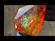 Load and play video in Gallery viewer, faceted glass geometrical pattern pendant