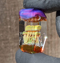 Load image into Gallery viewer, green glass mushroom cluster pendant