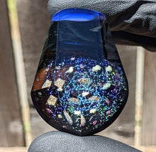 Load image into Gallery viewer, glass with mineral encasements pendant