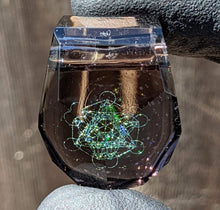 Load image into Gallery viewer, grey glass with sacred geometry pendant