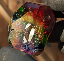 Load image into Gallery viewer, rainbow glass geometrical patterns with skull opal