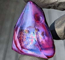 Load image into Gallery viewer, purple glass triangle pendant