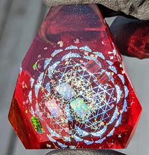 Load image into Gallery viewer, red glass sacred geometry pendant