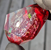 Load image into Gallery viewer, red glass sacred geometry pendant