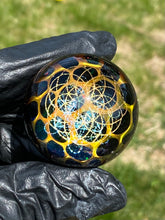 Load image into Gallery viewer, geometrical images golden honeycomb sphere