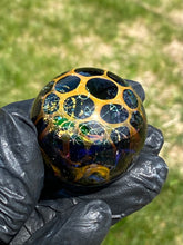 Load image into Gallery viewer, geometrical images golden honeycomb sphere