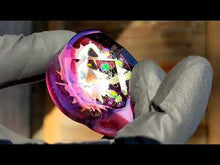 Load and play video in Gallery viewer, white glass flower with geometrical pattern and opals