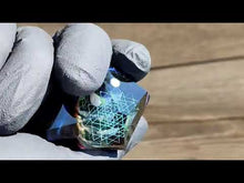 Load and play video in Gallery viewer, Faceted earthly planet pendant with geometrical patterns and opal moon