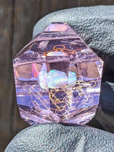 Load image into Gallery viewer, glass persephone sacred geometry pendant
