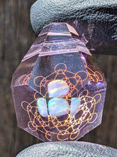 Load image into Gallery viewer, glass persephone sacred geometry pendant
