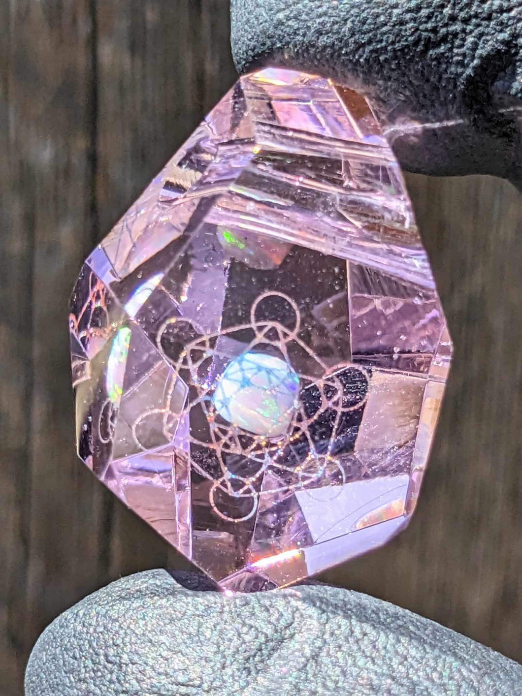 glass persephone sacred geometry pendant