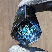 Load image into Gallery viewer, double metatrons cube fully faceted pendant with opal inlays
