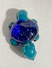 Load image into Gallery viewer, blue turtle pendant with crushed opals
