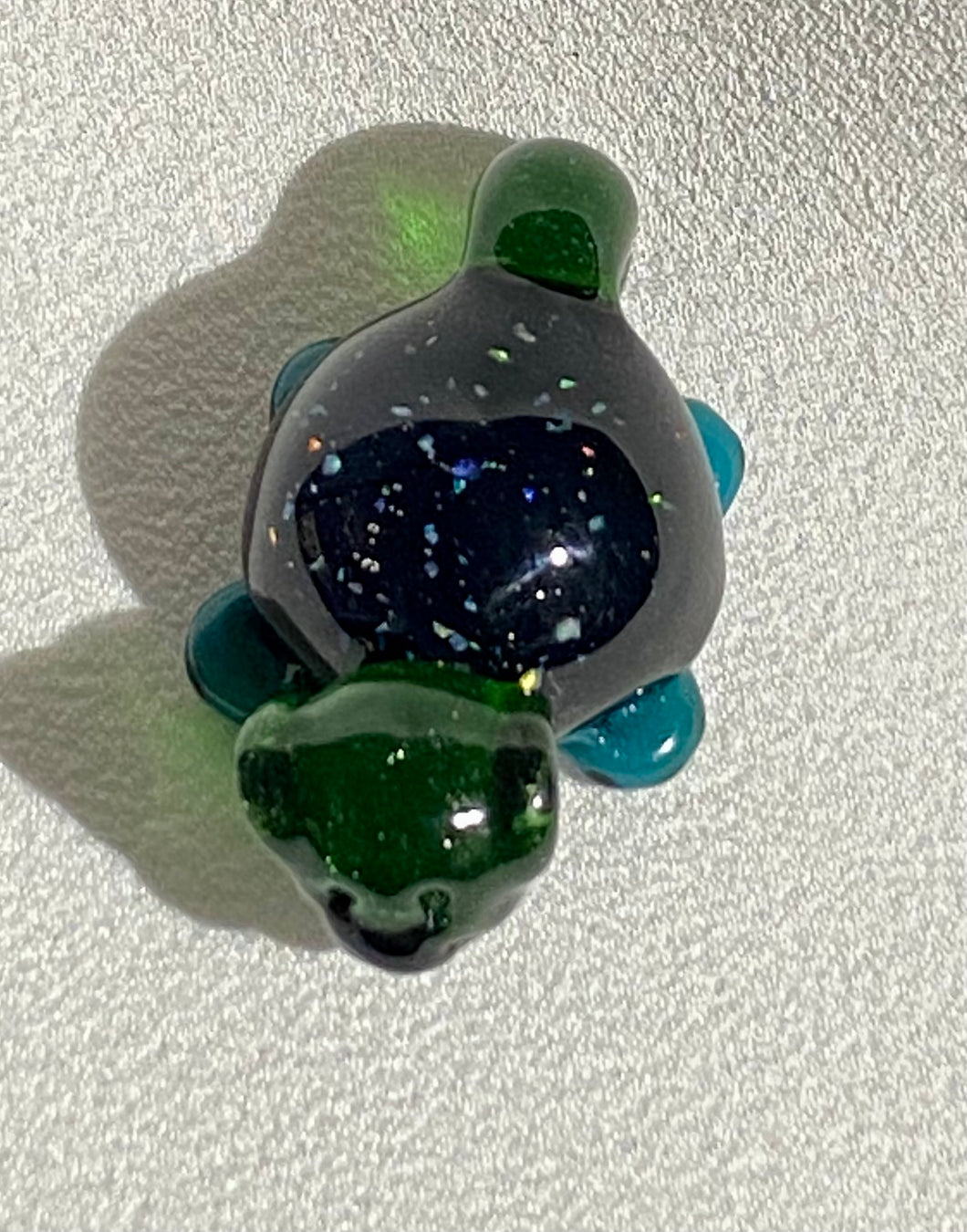 glass galaxy turtle pendant