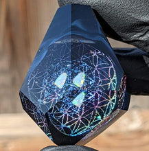 Load image into Gallery viewer, flower of life w floating metatrons cube faceted pendant
