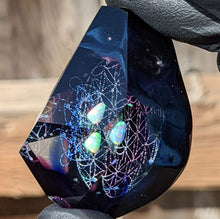 Load image into Gallery viewer, flower of life w floating metatrons cube faceted pendant

