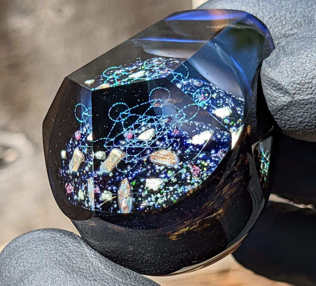 glass with mineral encasements pendant