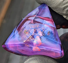 Load image into Gallery viewer, purple glass triangle pendant
