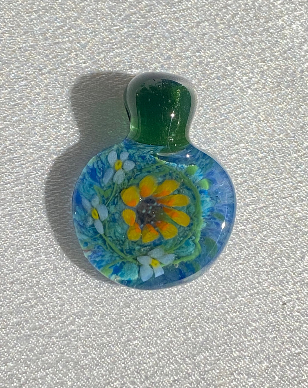 sunflower with forget-me-nots pendant
