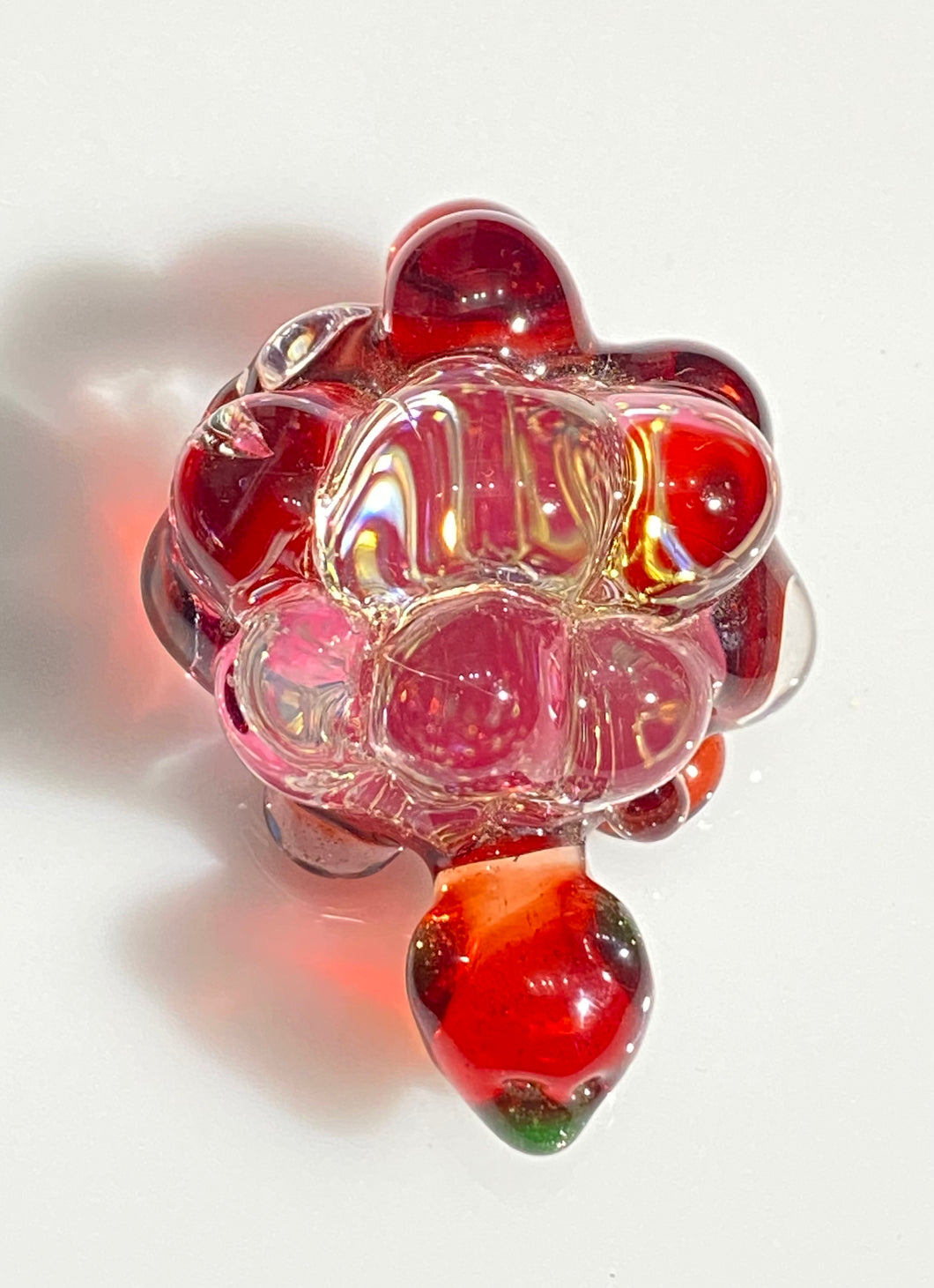 red and gold sparkly bubble shell turtle pendant