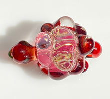Load image into Gallery viewer, red and gold sparkly bubble shell turtle pendant
